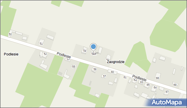 Podlesie, Podlesie, 54A, mapa Podlesie