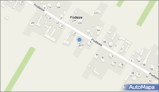 Podlesie, Podlesie, 10, mapa Podlesie