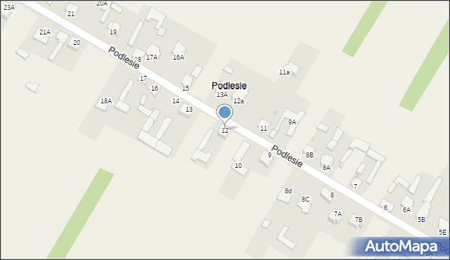 Podlesie, Podlesie, 12, mapa Podlesie