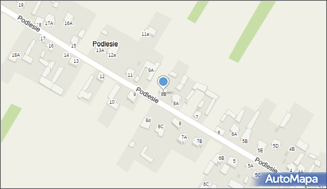Podlesie, Podlesie, 8B, mapa Podlesie