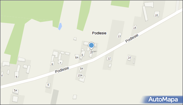 Podlesie, Podlesie, 10, mapa Podlesie