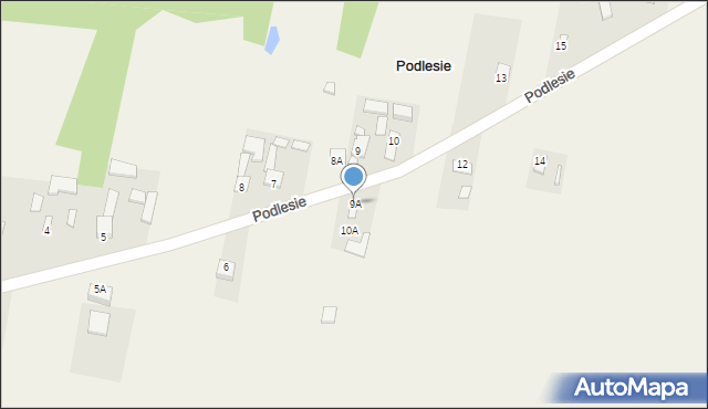 Podlesie, Podlesie, 9A, mapa Podlesie