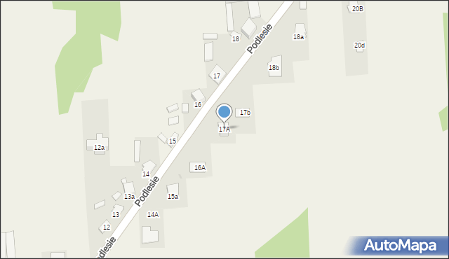 Podlesie, Podlesie, 17A, mapa Podlesie