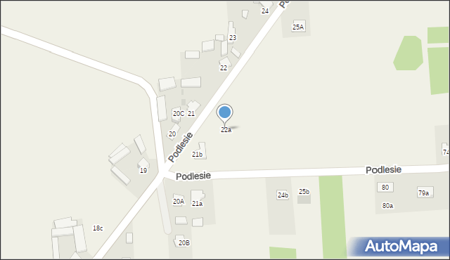 Podlesie, Podlesie, 22a, mapa Podlesie