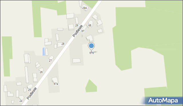 Podlesie, Podlesie, 67b, mapa Podlesie