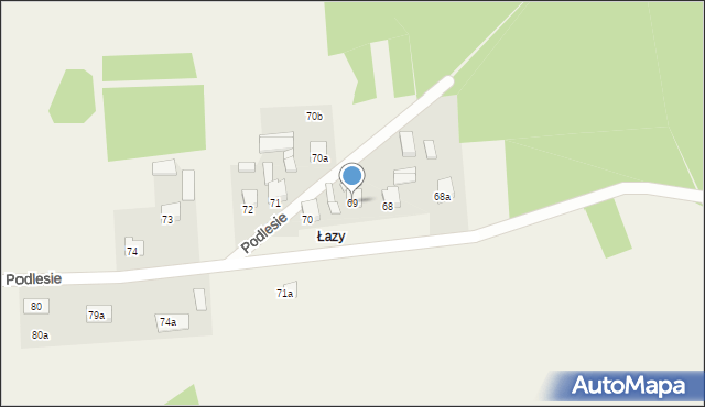 Podlesie, Podlesie, 69, mapa Podlesie