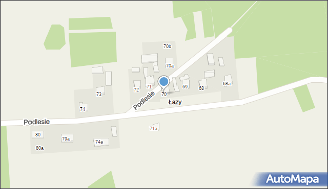 Podlesie, Podlesie, 70, mapa Podlesie