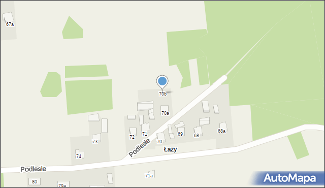 Podlesie, Podlesie, 70b, mapa Podlesie