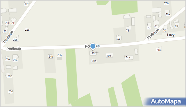 Podlesie, Podlesie, 80, mapa Podlesie