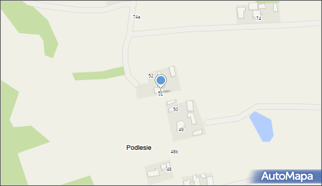 Podlesie, Podlesie, 51, mapa Podlesie