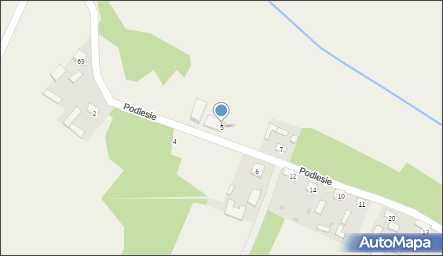 Podlesie, Podlesie, 5, mapa Podlesie