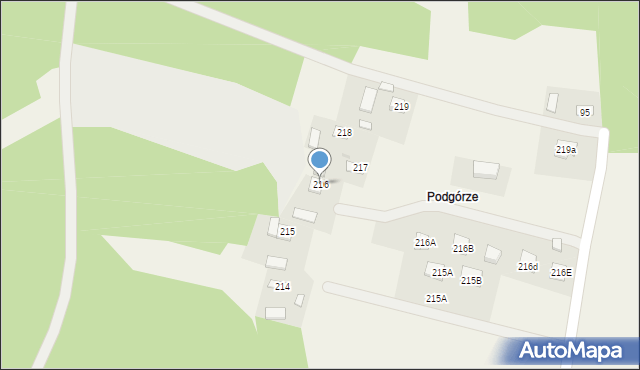 Podlesie, Podlesie, 216, mapa Podlesie