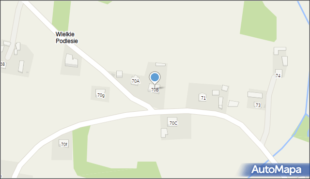 Podlesie, Podlesie, 70B, mapa Podlesie