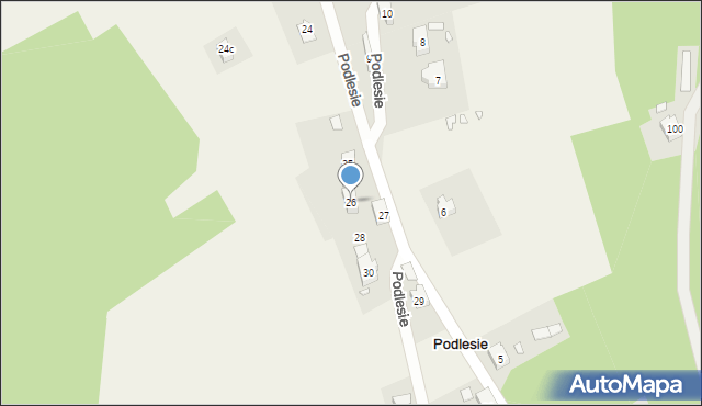 Podlesie, Podlesie, 26, mapa Podlesie