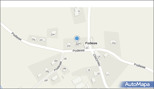Podlesie, Podlesie, 20C, mapa Podlesie
