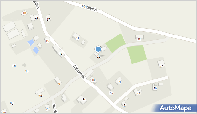 Podlesie, Podlesie, 11, mapa Podlesie