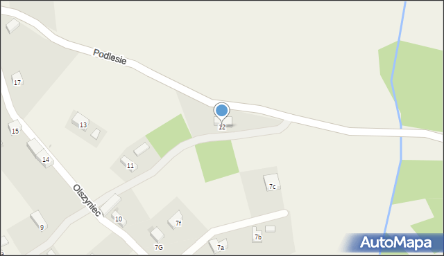 Podlesie, Podlesie, 12, mapa Podlesie