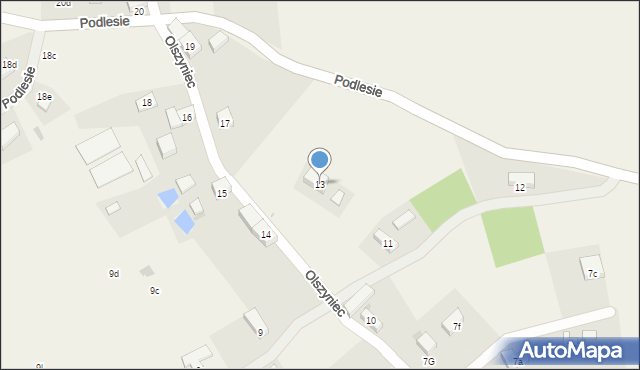 Podlesie, Podlesie, 13, mapa Podlesie