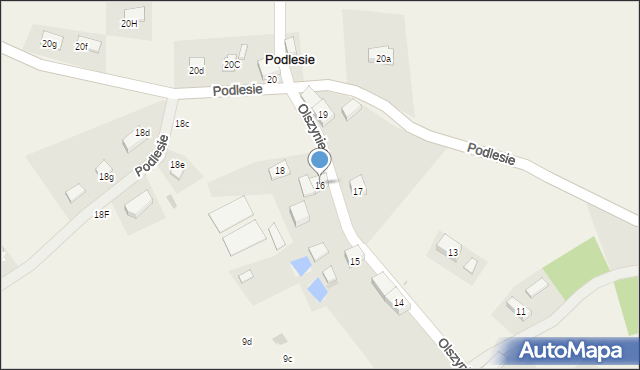 Podlesie, Podlesie, 16, mapa Podlesie