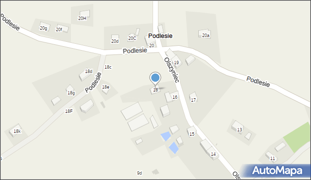 Podlesie, Podlesie, 18, mapa Podlesie
