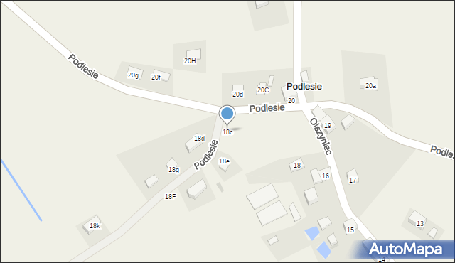 Podlesie, Podlesie, 18c, mapa Podlesie