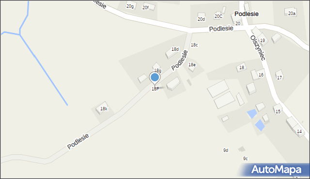 Podlesie, Podlesie, 18F, mapa Podlesie