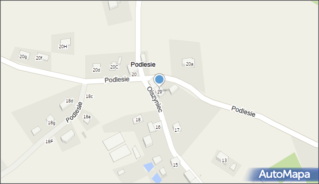 Podlesie, Podlesie, 19, mapa Podlesie