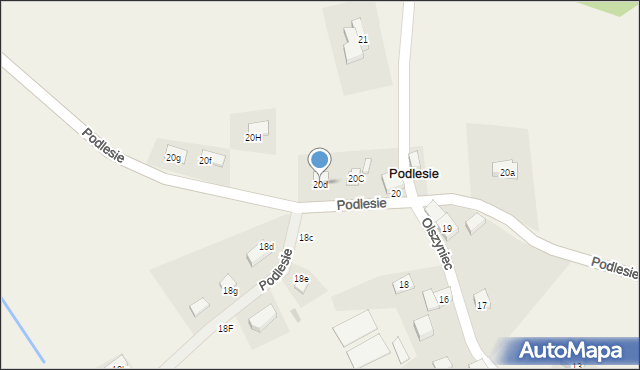 Podlesie, Podlesie, 20d, mapa Podlesie