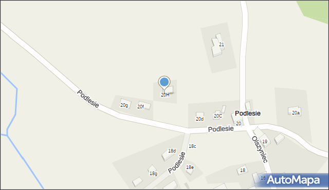 Podlesie, Podlesie, 20H, mapa Podlesie