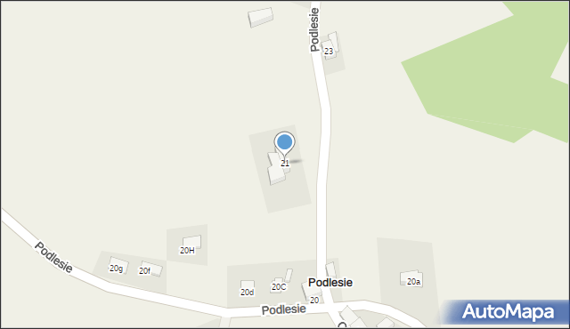 Podlesie, Podlesie, 21, mapa Podlesie