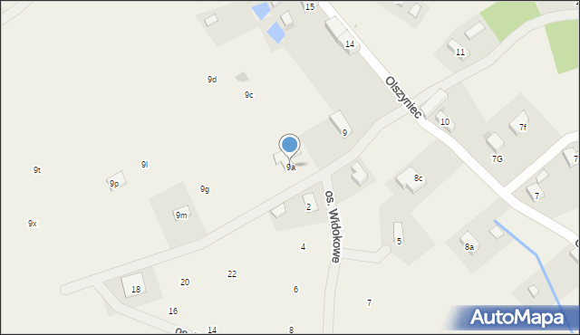 Podlesie, Podlesie, 9a, mapa Podlesie