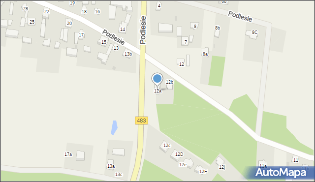Podlesie, Podlesie, 12a, mapa Podlesie