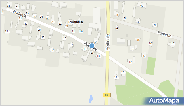 Podlesie, Podlesie, 13, mapa Podlesie