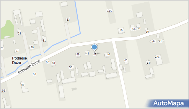 Podlesie Duże, Podlesie Duże, 47, mapa Podlesie Duże