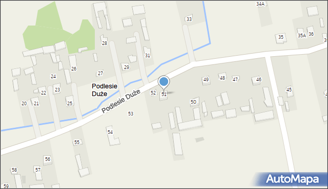 Podlesie Duże, Podlesie Duże, 51, mapa Podlesie Duże