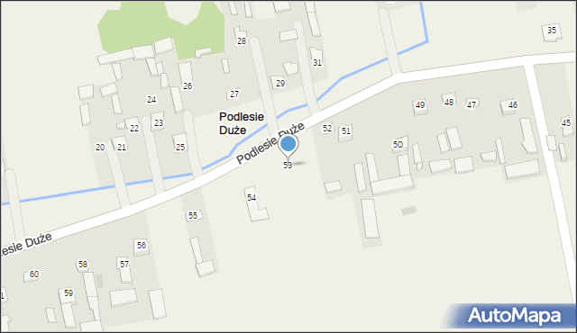 Podlesie Duże, Podlesie Duże, 53, mapa Podlesie Duże