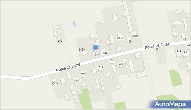 Podlesie Duże, Podlesie Duże, 102, mapa Podlesie Duże