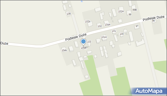 Podlesie Duże, Podlesie Duże, 103A, mapa Podlesie Duże