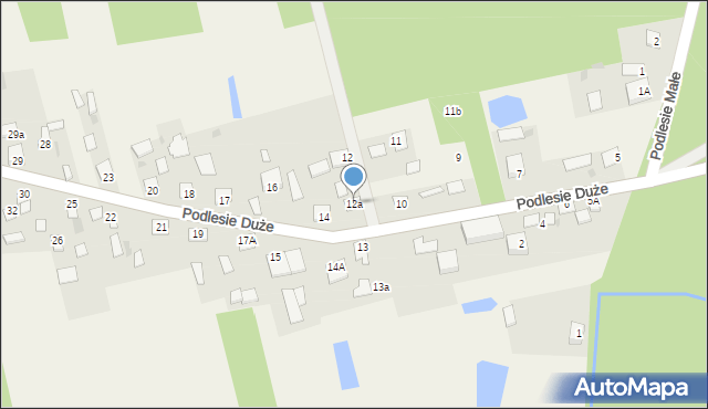 Podlesie Duże, Podlesie Duże, 12a, mapa Podlesie Duże