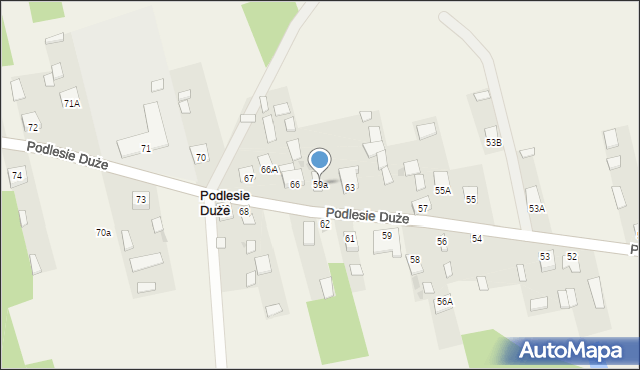 Podlesie Duże, Podlesie Duże, 59a, mapa Podlesie Duże