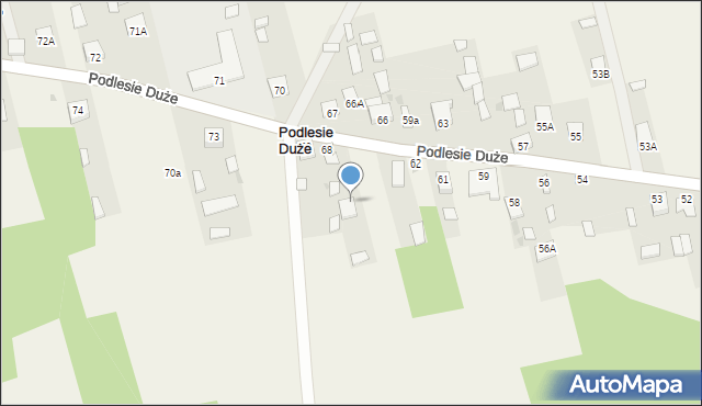 Podlesie Duże, Podlesie Duże, 66A, mapa Podlesie Duże