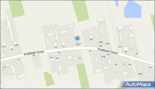 Podlesie Duże, Podlesie Duże, 92A, mapa Podlesie Duże