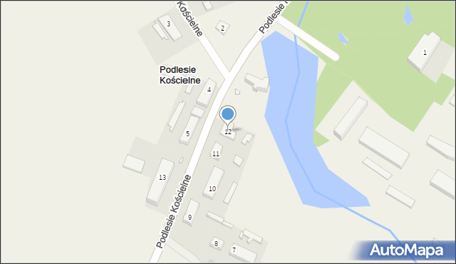 Podlesie Kościelne, Podlesie Kościelne, 12, mapa Podlesie Kościelne