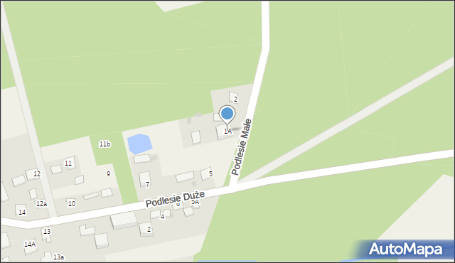 Podlesie Małe, Podlesie Małe, 1A, mapa Podlesie Małe