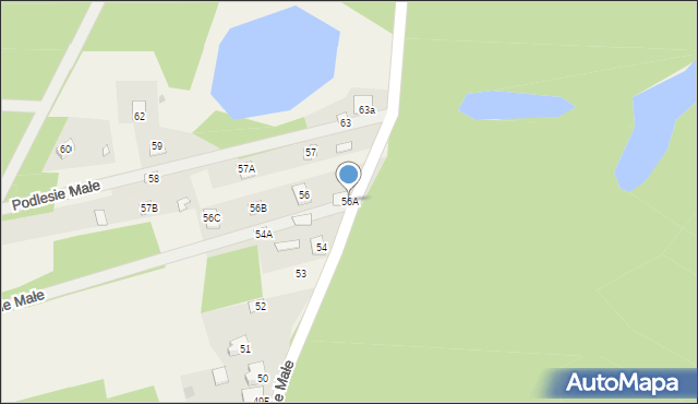 Podlesie Małe, Podlesie Małe, 56A, mapa Podlesie Małe