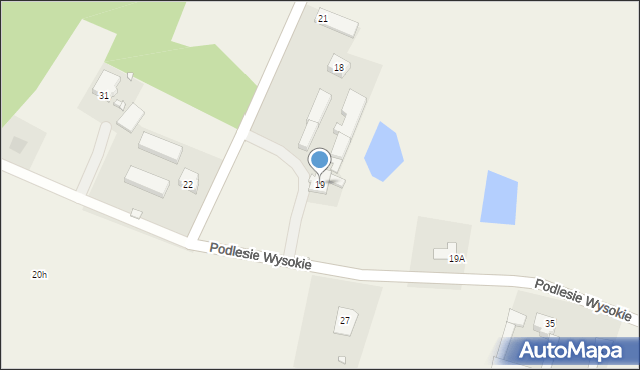 Podlesie Wysokie, Podlesie Wysokie, 19, mapa Podlesie Wysokie