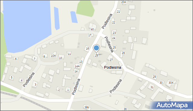 Podlesina, Podlesina, 15, mapa Podlesina