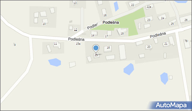 Podleśna, Podleśna, 15, mapa Podleśna