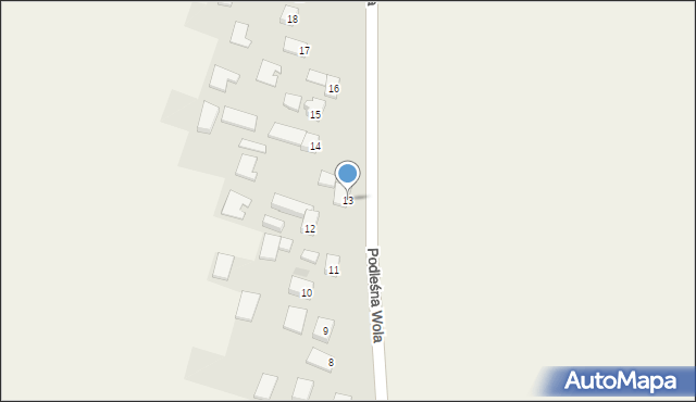 Podleśna Wola, Podleśna Wola, 13, mapa Podleśna Wola