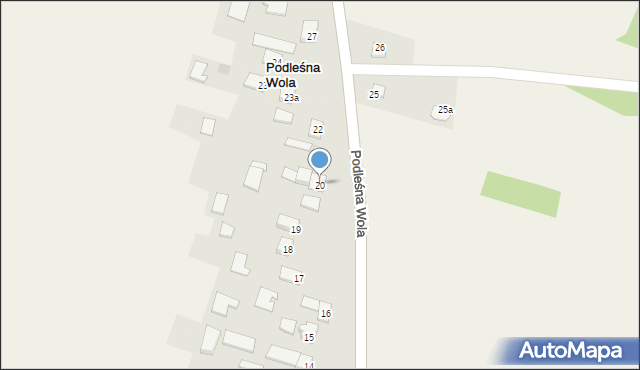 Podleśna Wola, Podleśna Wola, 20, mapa Podleśna Wola